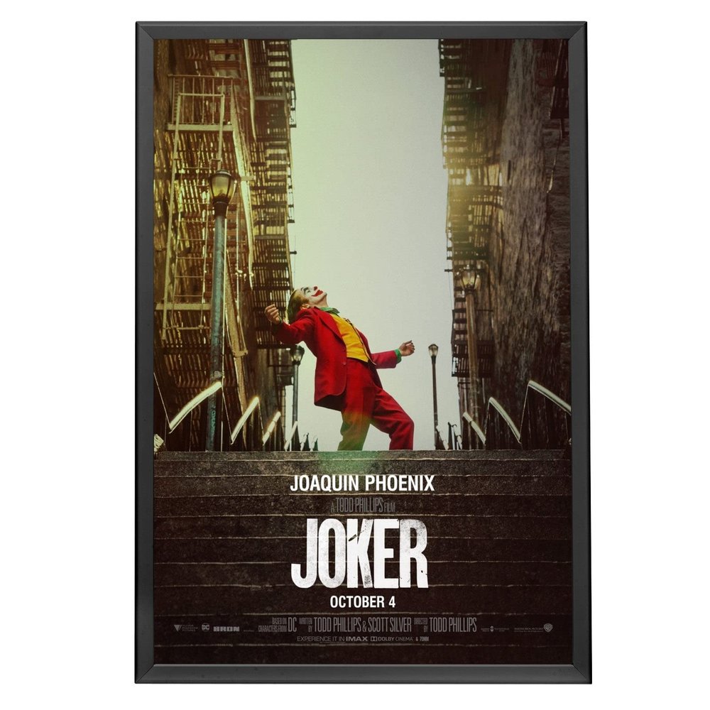 SnapeZo 27x40 Movie Poster Frame, Black, 1.25 Inch Aluminum Profile, Front-Loading Snap Frame, Wall Mounting, Professional Series for One Sheet Movie Posters