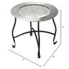 Butler Moroccan Metal Tray Table  Silver Aluminum Round Folding Accent Table/Tea Table/Coffee Table view 2