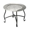 Butler Moroccan Metal Tray Table  Silver Aluminum Round Folding Accent Table/Tea Table/Coffee Table view 4