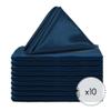 YOUR CHAIR COVERS - 20 inch Satin Washable Oversized Cloth Napkins, Hemmed Reusable Table Napkins for Restaurant, Dinner, Bistro, Wedding, Event, Parties, Kitchen - Navy Blue (Pack of 10) view 3