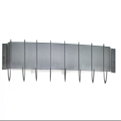 Rogar 36" Wall Mounted Bar Rack in Black with Black Hooks