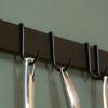 Rogar 36" Wall Mounted Bar Rack in Black with Black Hooks view 4
