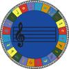 Joy Carpets Note Worthy Elementary Rug, Multi, 13'2" Round view 1