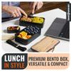 Bentoheaven Premium Bento Box Adult Lunch Box with Compartments for Women & Men, Set of Utensil & Chopsticks & Dip Container, Cute Japanese Kids Bento Lunch Box, Microwavable (Symph Onyx) view 2