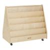 ECR4Kids Double-Sided Mobile Book Display, Classroom Bookshelf, Natural view 1