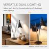 Adesso Desk Lamp with Brushed Steel Base and Black Lampshades  Two Light, Adjustable Brightness Bedroom, Home Office Lighting, or Living Room Decor, 22 x 7 view 3