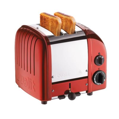 Dualit Classic 2 Slice NewGen Apple Candy Red Toaster - Hand Built in the UK  Replaceable ProHeat Elements - Heat One/ Two Toast Slices, Defrost Bread, Mechanical Timer - For Toast, Bagels & More
