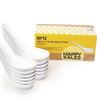Happy Sales HSSP-MWH12 Commercial Grade White Wonton Soup Spoons (12 Pack), White view 2