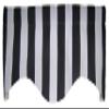 RLF Home Cabana Stripe M Shaped Valance, Black, 17.00" x 50.00" view 1