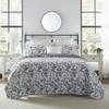 Laura Ashley - King Quilt Set, Soft Cotton Bedding with Reversible Design, Medium Weight for Year Round Use, 3 Piece Bed Set with Matching Pillowcases (Amberley Black/White) view 1