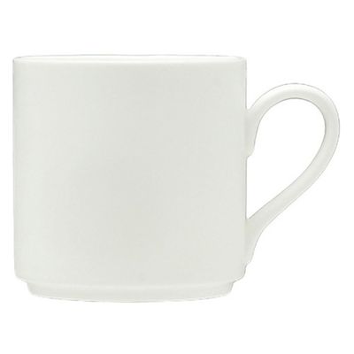 Fortessa Fortaluxe SuperWhite Vitrified China Dinnerware, 12-Ounce Stackable Mug, Set of 6