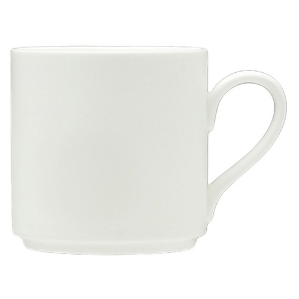 Fortessa Fortaluxe SuperWhite Vitrified China Dinnerware, 12-Ounce Stackable Mug, Set of 6