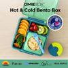 OmieBox Bento Box for Kids - Insulated Bento Lunch Box with Leak Proof Thermos Food Jar - 3 Compartments, Two Temperature Zones - (Meadow) view 2
