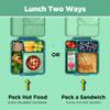 OmieBox Bento Box for Kids - Insulated Bento Lunch Box with Leak Proof Thermos Food Jar - 3 Compartments, Two Temperature Zones - (Meadow) view 3