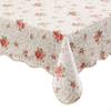 Artisan Flair AF6060-094 Red Flower Flannel Backed Vinyl Tablecloth Waterproof Square-60 view 1