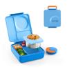 OmieBox Bento Box for Kids - Insulated Bento Lunch Box with Leak Proof Vacuum Insulated Food Jar - 3 Compartments, Two Temperature Zones (Blue Sky) view 1