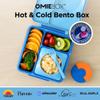 OmieBox Bento Box for Kids - Insulated Bento Lunch Box with Leak Proof Vacuum Insulated Food Jar - 3 Compartments, Two Temperature Zones (Blue Sky) view 2