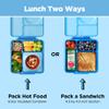 OmieBox Bento Box for Kids - Insulated Bento Lunch Box with Leak Proof Vacuum Insulated Food Jar - 3 Compartments, Two Temperature Zones (Blue Sky) view 3