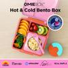 OmieBox Bento Box for Kids - Insulated Bento Lunch Box with Leak Proof Vacuum Insulated Food Jar - 3 Compartments, Two Temperature Zones (Pink Berry) view 2
