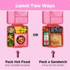 OmieBox Bento Box for Kids - Insulated Bento Lunch Box with Leak Proof Vacuum Insulated Food Jar - 3 Compartments, Two Temperature Zones (Pink Berry) view 3