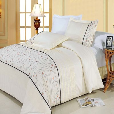 Anna Egyptian cotton Embroidered California King Size Duvet Cover Set, 100% Egyptian Cotton
