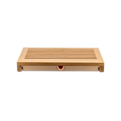 Alessi "Sbriciola" Bread Board in Bamboo Wood With Crumb Catcher in Thermoplastic Resin, Wood