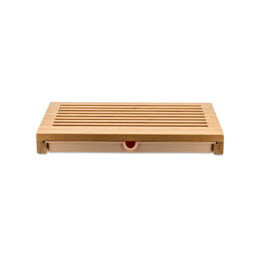Alessi "Sbriciola" Bread Board in Bamboo Wood With Crumb Catcher in Thermoplastic Resin, Wood