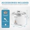 AROMA Select Stainless Rice Cooker, 3-Cup (Uncooked) / 6-Cup (Cooked), Stainless Steel Inner Pot, Small Rice Cooker, Auto Keep Warm, 1.2 Qt, White, ARC-753SG view 4