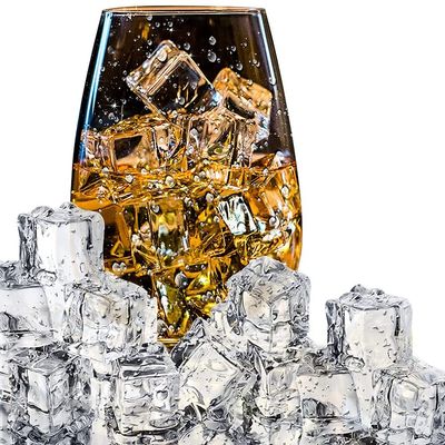 HUIANER 20 PCS Acrylic Ice Cubes, Square Shape, Glass Luster, Fake Artificial, Crystal Clear, Photography Props, Kitchen Toy Decoration, 1inch/2.5cm