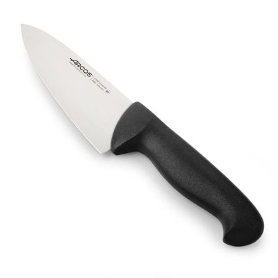 Arcos Chef Knife 6 Inch Nitrum Stainless Steel and 150 mm blade. Professional Multipurpose Cooking Knife. Ergonomic Polypropylene Handle. Series 2900. Color Black