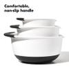 OXO Good Grips 3- Piece Plastic Mixing Bowl Set, 2500 ml,White/Black view 4