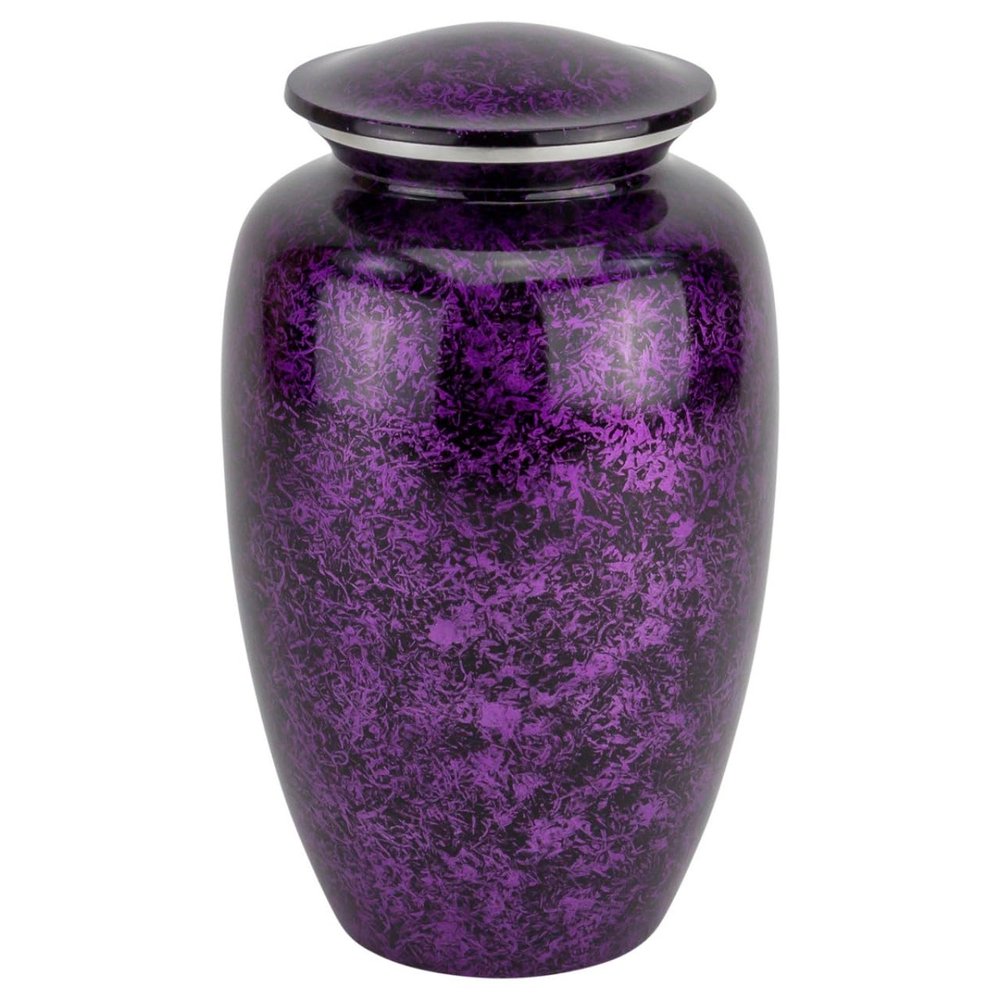 Purple Mist Cremation Urn for Ashes, Aluminum, Purple Urn, Adult Sized Cremation Urn, 10 Inches High