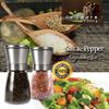 Linbonio Salt and Pepper Grinder Set - Stainless Steel Refillable Salt and Pepper Shaker - Adjustable Ceramic Sea Salt and Pepper Grinder - Glass Salt and Pepper Mixer - Pepper and Salt Mill view 4