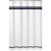 Sweet Jojo Designs White and Navy Hotel Kids Bathroom Fabric Bath Shower Curtain view 1