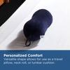 Tempur-Pedic All-Purpose Memory Foam Travel Pillow, Peanut-Shaped Lumbar Pillow for Neck and Back Pressure Relief, Navy view 3