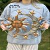 Large Metal Sun Moon Star Wall Art Sculpture Decor for Indoor Outdoor (17" Diameter) view 2