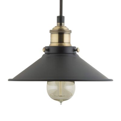 Linea di Liara Andante Black and Gold Farmhouse Pendant Lighting for Kitchen Island Industrial Hanging Light Fixtures Matte Black Pendant Light for Kitchen Sink, UL Listed