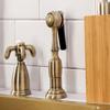 Kingston Brass KB1798TXBS French Country Widespread Kitchen Faucet with Brass Sprayer, Brushed Nickel view 2