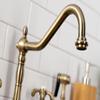 Kingston Brass KB1798TXBS French Country Widespread Kitchen Faucet with Brass Sprayer, Brushed Nickel view 3