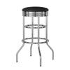 TRINITY Heavy Duty 30-Inch Backless Swivel Bar Stool for Kitchen, Garage, or Workshop, Chrome Finish with Faux Leather Seat, 1 Pack, Black view 1