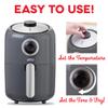 Dash Compact Air Fryer - Healthy Cooking with Auto Shut-Off Feature, Adjustable Temperature Control & Nonstick Fry Basket - Has AirCrisp Technology - 2 Quart - Cool Grey view 4