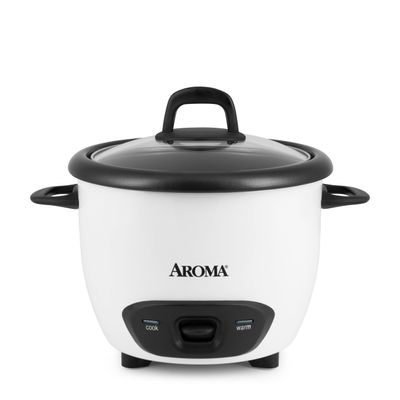 Aroma Housewares 6-Cup (Cooked) (3-Cup UNCOOKED) Pot-Style Rice Cooker (ARC-743G) , White