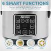 AROMA Digital Rice Cooker, 4-Cup (Uncooked) / 8-Cup (Cooked), Steamer, Grain Cooker, Multicooker, 2 Qt, Stainless Steel Exterior, ARC-914SBD view 4