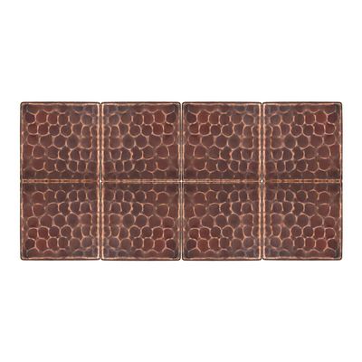 Premier Copper Products T2DBH_PKG8 2-Inch x 2-Inch Hammered Copper Tile - Quantity 8