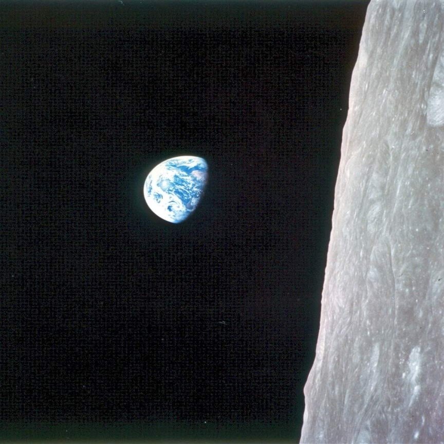 New 8x10 Photo: Earthrise from Behind the Moon from Apollo 8