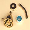 8 Jet Gold Giessdorf Shower Head with 6 inch Shower Arm, Flange and Roll of Thread Sealing Tape view 1