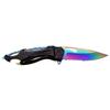 MTech USA MT-705RB Folding Knife, Rainbow Half-Serrated Blade, Black Handle, 4.5-Inch Closed view 3