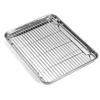 Baking Sheet with Wire Rack Set, Stainless Steel Cookie Sheet Baking Pan Toaster Oven Tray with Cooling Rack, 12.4 x 10 x 1 Inch Quarter Sheet Pan - Non Toxic & Dishwasher Safe view 1