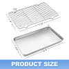 Baking Sheet with Wire Rack Set, Stainless Steel Cookie Sheet Baking Pan Toaster Oven Tray with Cooling Rack, 12.4 x 10 x 1 Inch Quarter Sheet Pan - Non Toxic & Dishwasher Safe view 2