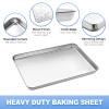 Baking Sheet with Wire Rack Set, Stainless Steel Cookie Sheet Baking Pan Toaster Oven Tray with Cooling Rack, 12.4 x 10 x 1 Inch Quarter Sheet Pan - Non Toxic & Dishwasher Safe view 3